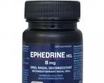 Efedrín - liek, ktorý sa stal nebezpečným liekom Efedrín farmakologickej skupiny
